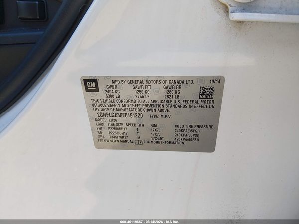 2015 CHEVROLET EQUINOX 2LT — I9