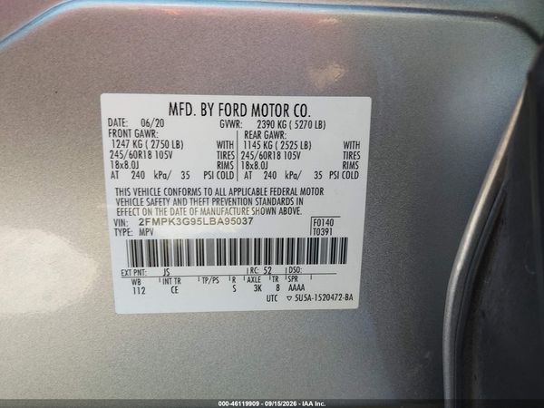 2020 FORD EDGE SE — I9