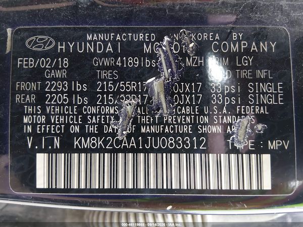 2018 HYUNDAI KONA SEL