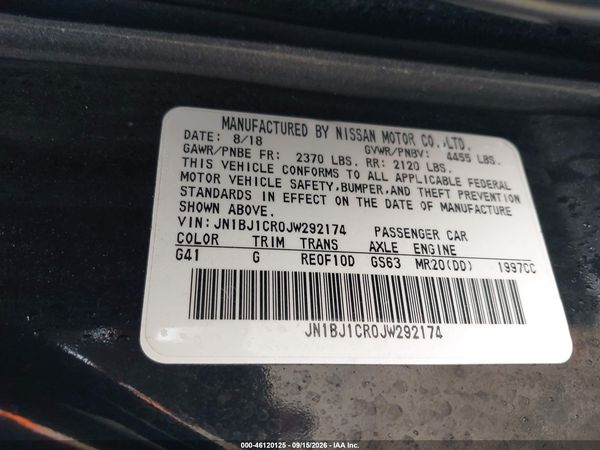 2018 NISSAN ROGUE SPORT SV — I9