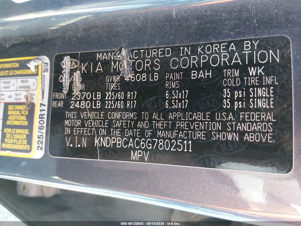 2016 KIA SPORTAGE LX — I9
