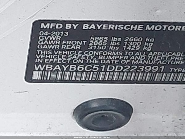 2013 BMW 750I XDRIVE — I9