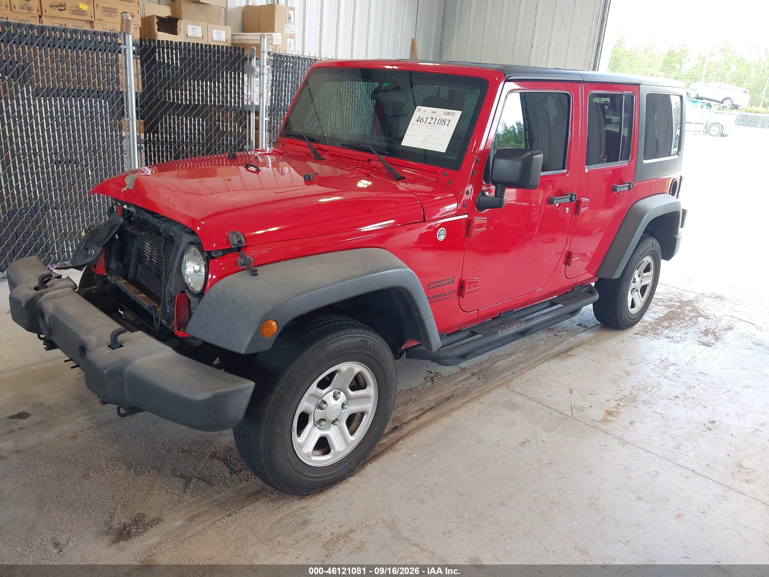2017 JEEP WRANGLER UNLIMITED SPORT 4X4 — I2
