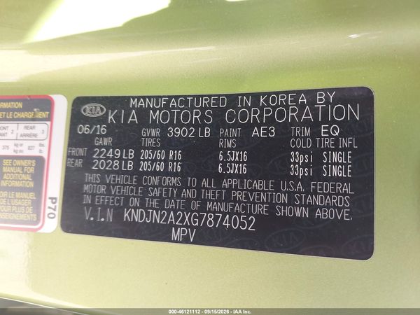 2016 KIA SOUL Plus — I9
