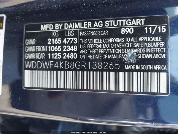 2016 MERCEDES-BENZ C 300 4MATIC — I9