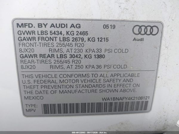 2019 AUDI Q5 45 PREMIUM — I9
