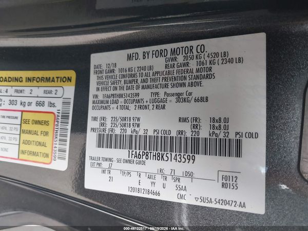 2019 FORD MUSTANG ECOBOOST