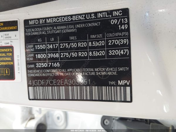 2014 MERCEDES-BENZ GL 450 4MATIC — I9