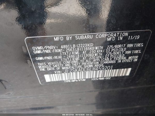 2020 SUBARU FORESTER Base Plus+ES — I9
