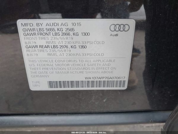 2016 AUDI Q5 3.0T PREMIUM PLUS — I9