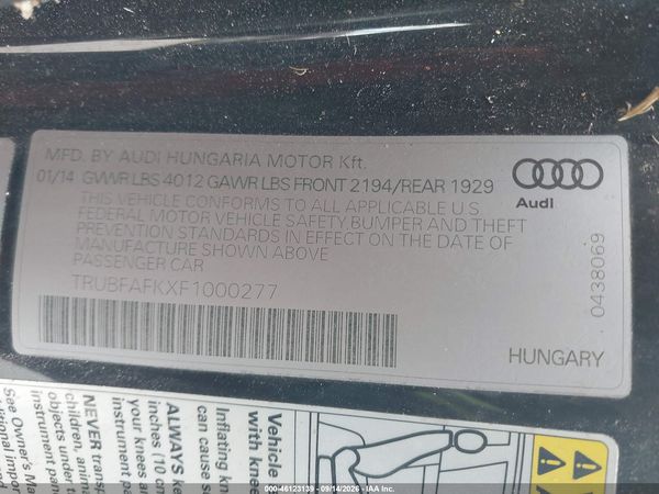 2015 AUDI TT 2.0T