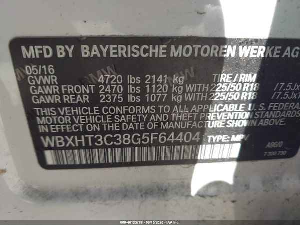 2016 BMW X1 XDRIVE28I — I9