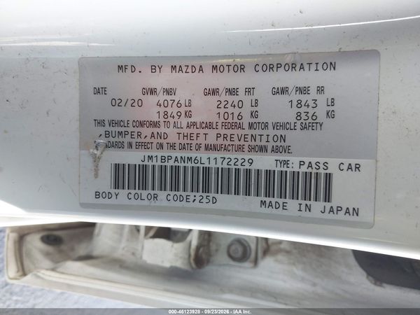 2020 MAZDA MAZDA3 PREMIUM PACKAGE — I9