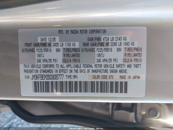 2025 MAZDA CX-5 2.5 S PREMIUM PLUS — I9