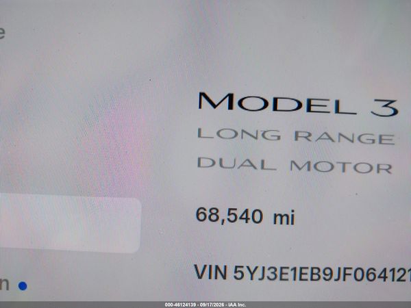 2018 TESLA MODEL 3 LONG RANGE/PERFORMANCE — I118