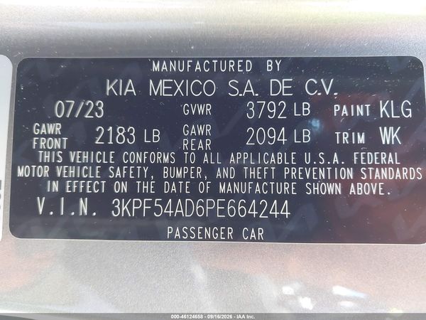 2023 KIA FORTE GT-LINE — I9