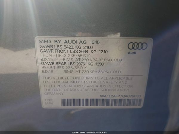 2016 AUDI Q5 2.0T PREMIUM — I9
