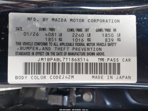 2026 MAZDA MAZDA3 2.5 S SELECT SPORT — I9