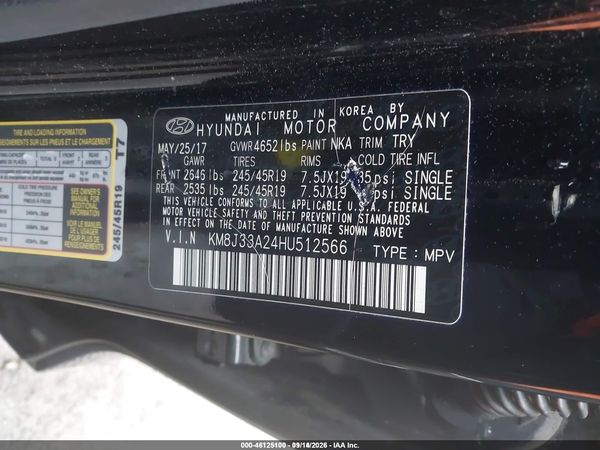 2017 HYUNDAI TUCSON LIMITED — I9