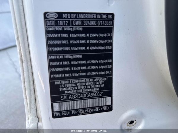 2012 LAND ROVER LR4 — I9