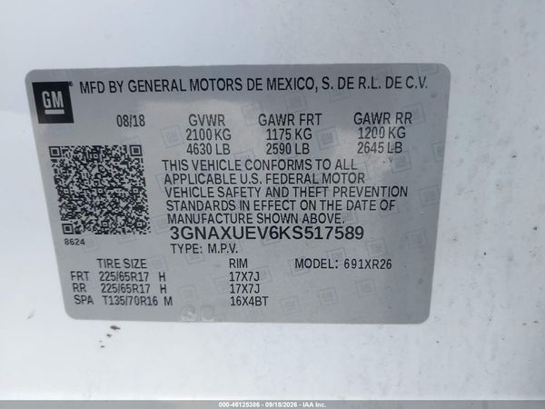 2019 CHEVROLET EQUINOX LT — I9