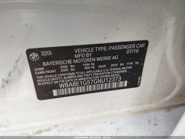 2016 BMW 320I SA