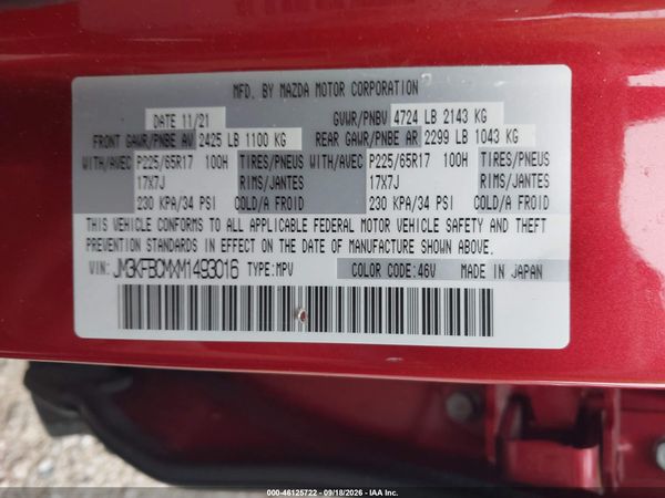 2021 MAZDA CX-5 TOURING — I9