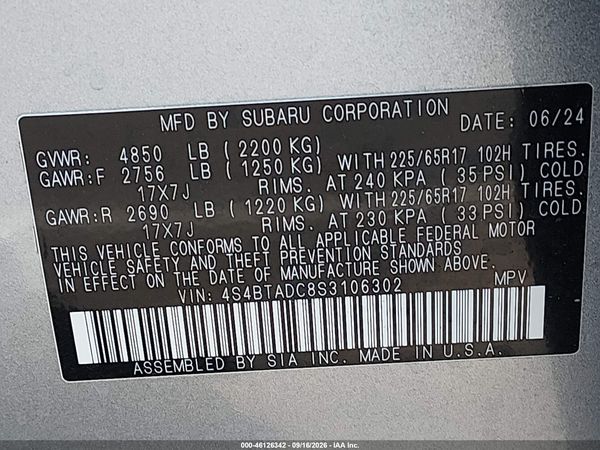 2025 SUBARU OUTBACK PREMIUM — I9