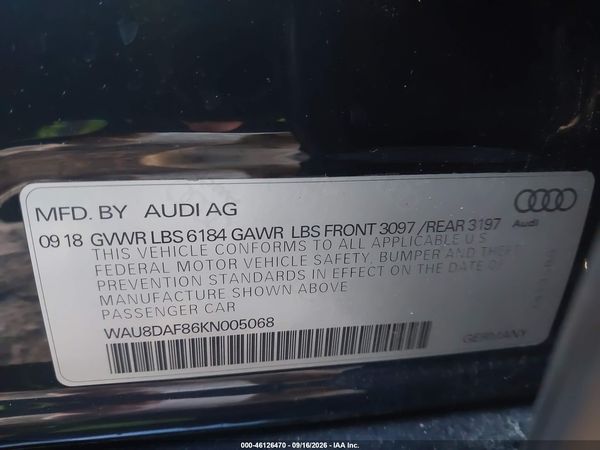 2019 AUDI A8 L 55 — I9