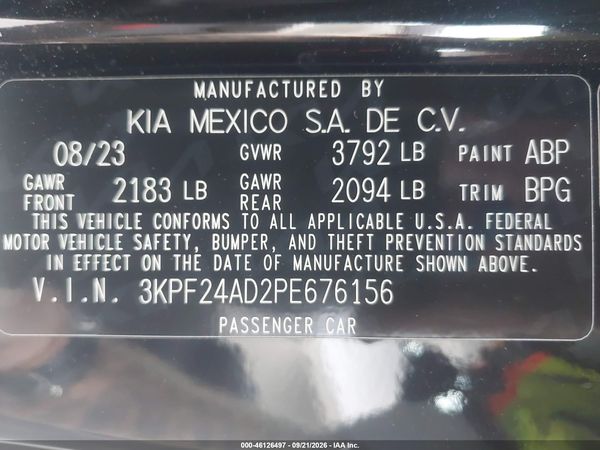 2023 KIA FORTE LXS — I9