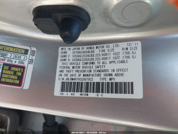 2012 HONDA CR-V EX-L — I9