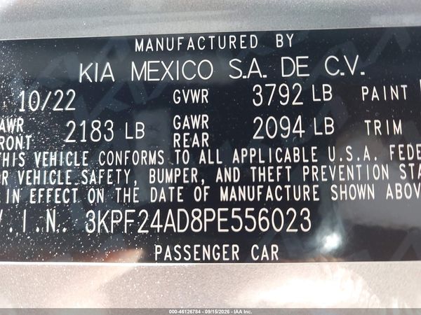 2023 KIA FORTE LXS — I9