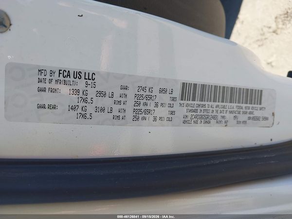 2016 DODGE GRAND CARAVAN SE PLUS — I9