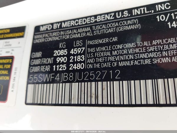 2018 MERCEDES-BENZ C 300 C300 — I9