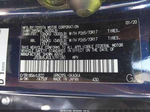 2020 TOYOTA 4RUNNER SR5 PREMIUM — I9