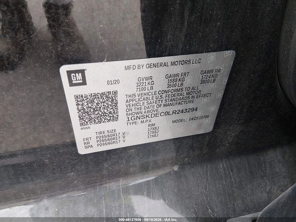2020 CHEVROLET TAHOE 4WD COMMERCIAL FLEET — I9