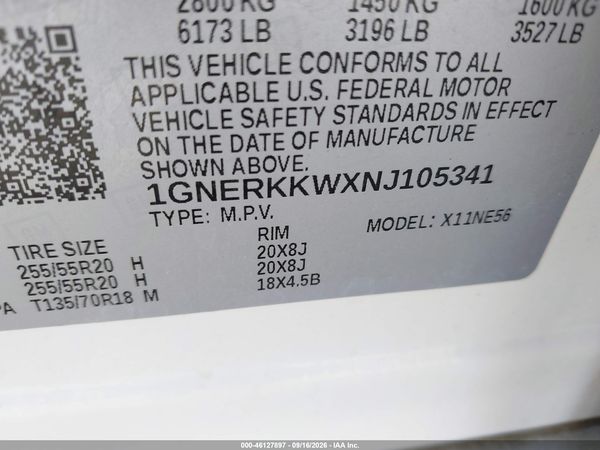 2022 CHEVROLET TRAVERSE FWD PREMIER — I9