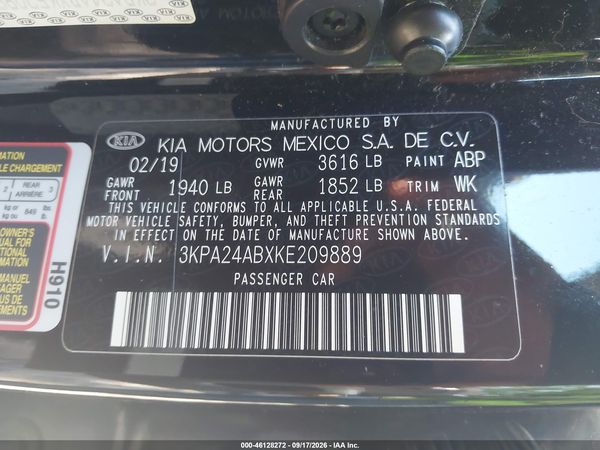2019 KIA RIO S — I9