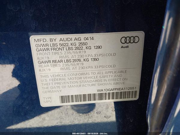 2014 AUDI Q5 3.0T PREMIUM PLUS — I9
