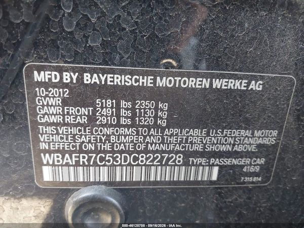 2013 BMW 535I — I9