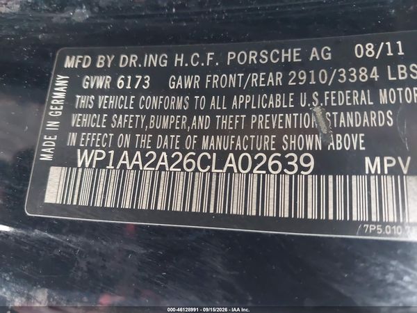 2012 PORSCHE CAYENNE — I9