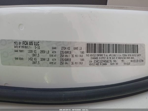 2017 CHRYSLER PACIFICA TOURING-L PLUS — I9