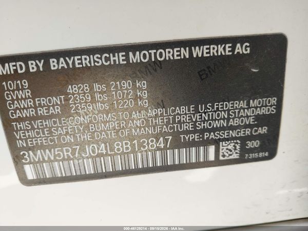 2020 BMW 330I XDRIVE — I9