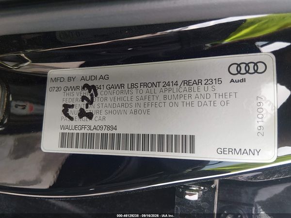 2020 AUDI A3 — I9