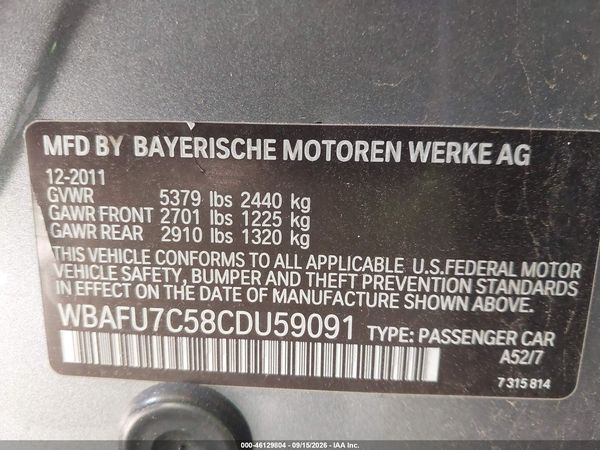 2012 BMW 535I XDRIVE