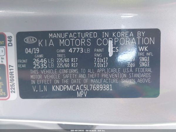 2020 KIA SPORTAGE LX — I9