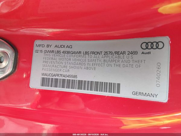 2015 AUDI S5 3.0T PREMIUM PLUS