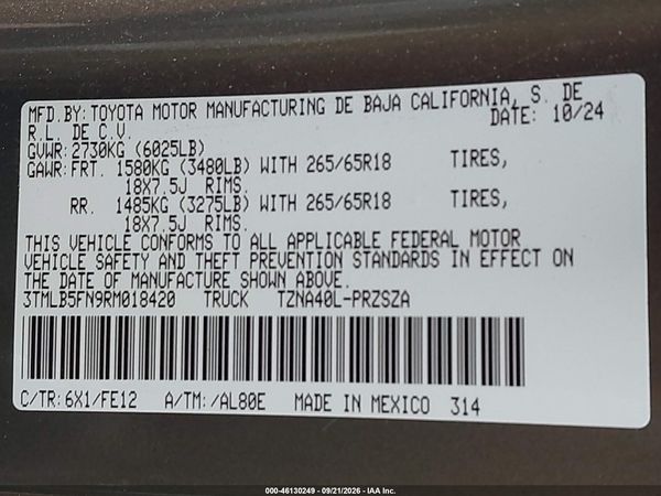 2024 TOYOTA TACOMA TRD SPORT — I9