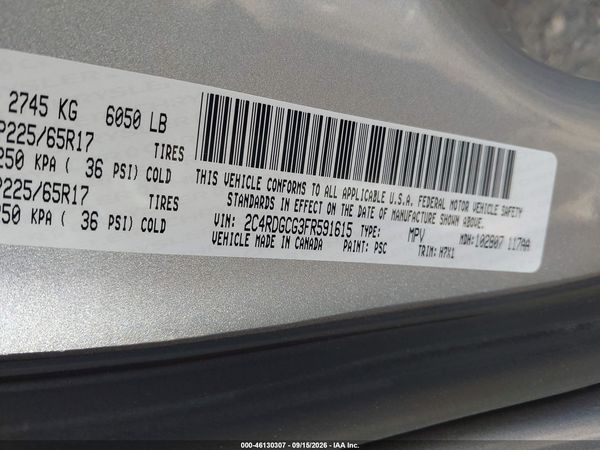2015 DODGE GRAND CARAVAN SXT — I9