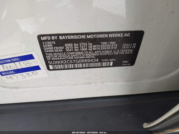 2016 BMW X5 SDRIVE35I — I9